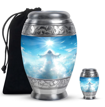 Personalized Religious Keepsake Urn for Human Ashes - 10-inch, 200 cu in - Yatskia
