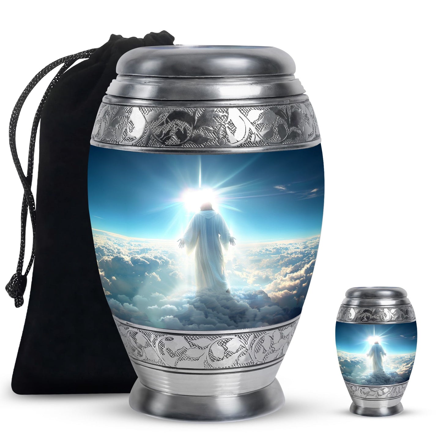Personalized Religious Cremation Urn for Human Ashes - 10-inch, 200 cu in - Yatskia