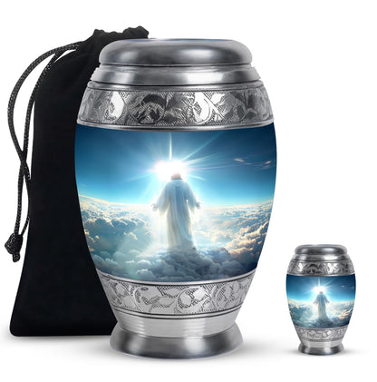 Personalized Religious Cremation Urn for Human Ashes - 10-inch, 200 cu in - Yatskia