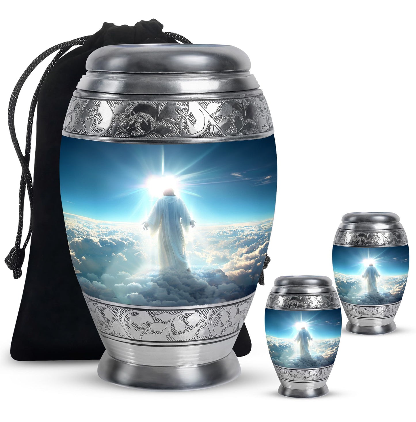 Personalized Religious Cremation Urn for Human Ashes - 10-inch, 200 cu in - Yatskia