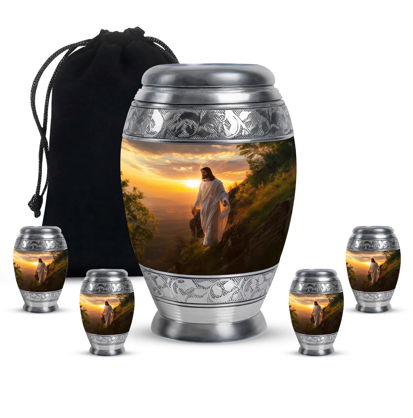 Personalized Religious Keepsake Urn for Women - 10-inch, 200 cu in - Yatskia