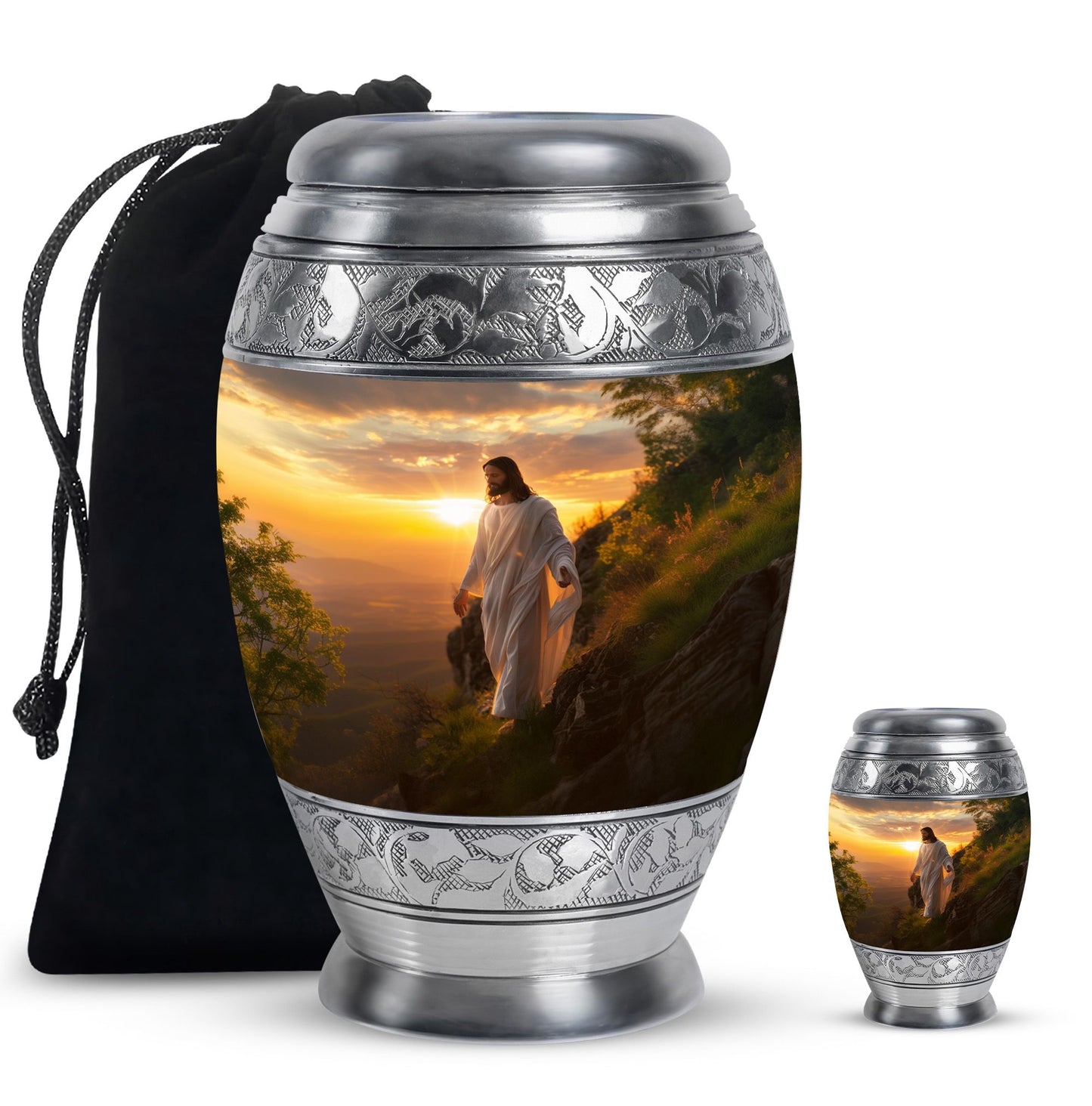 Personalized Religious Keepsake Urn for Women - 10-inch, 200 cu in - Yatskia