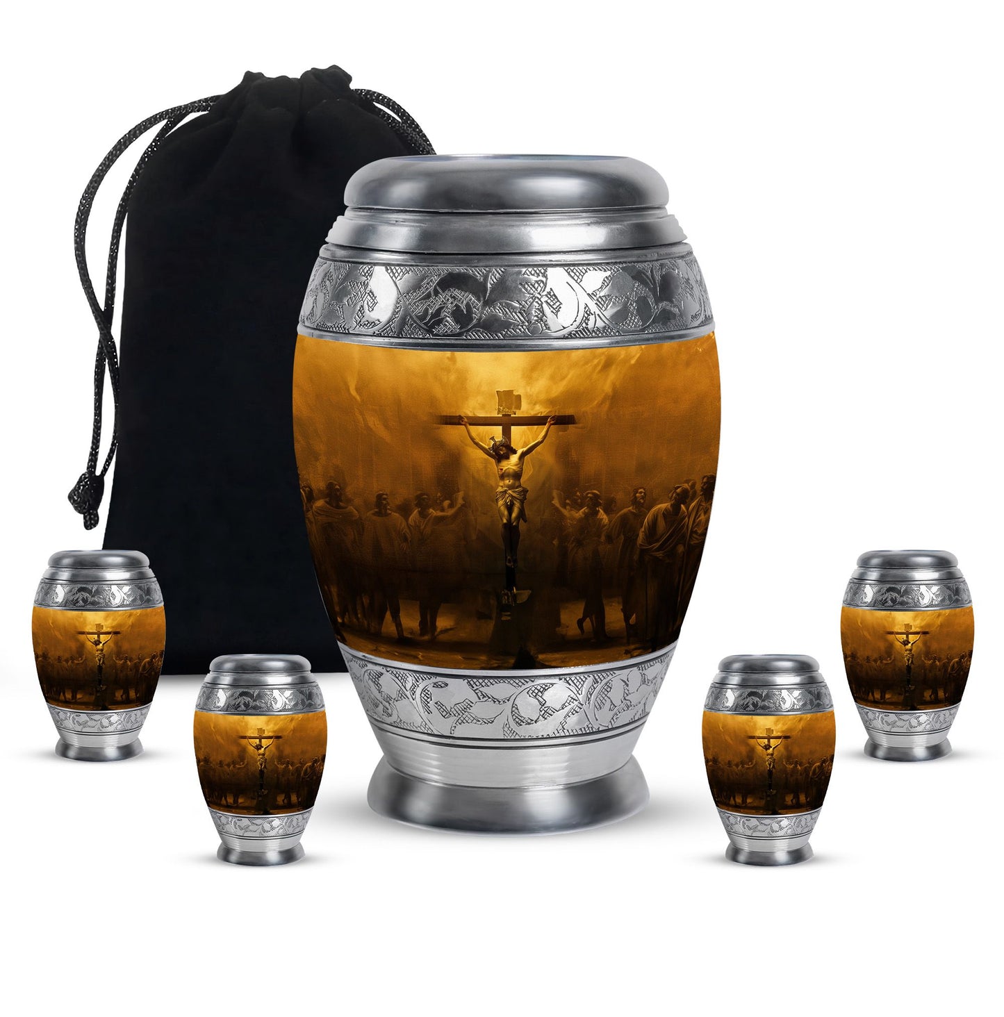 Personalized Religious Cremation Urn for Human Ashes - 10-inch, 200 cu in - Yatskia