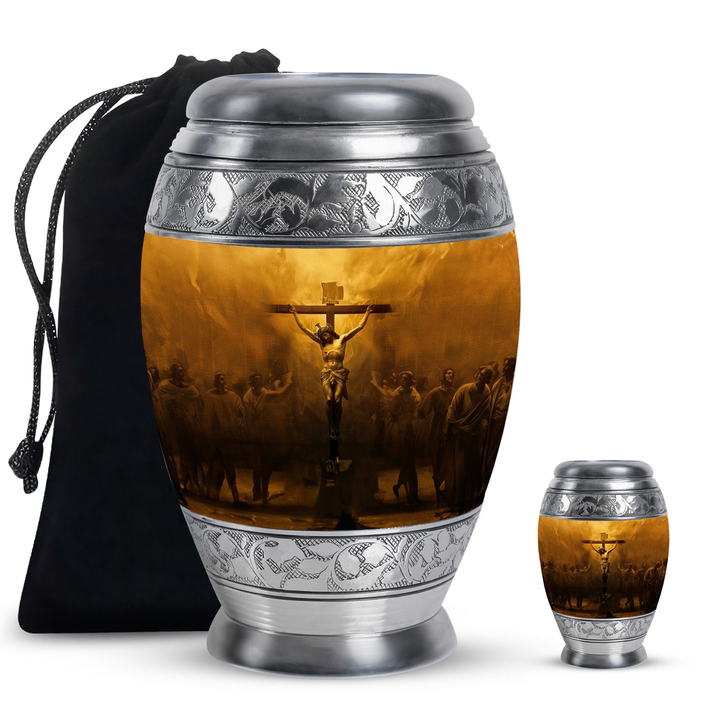Personalized Religious Cremation Urn for Human Ashes - 10-inch, 200 cu in - Yatskia
