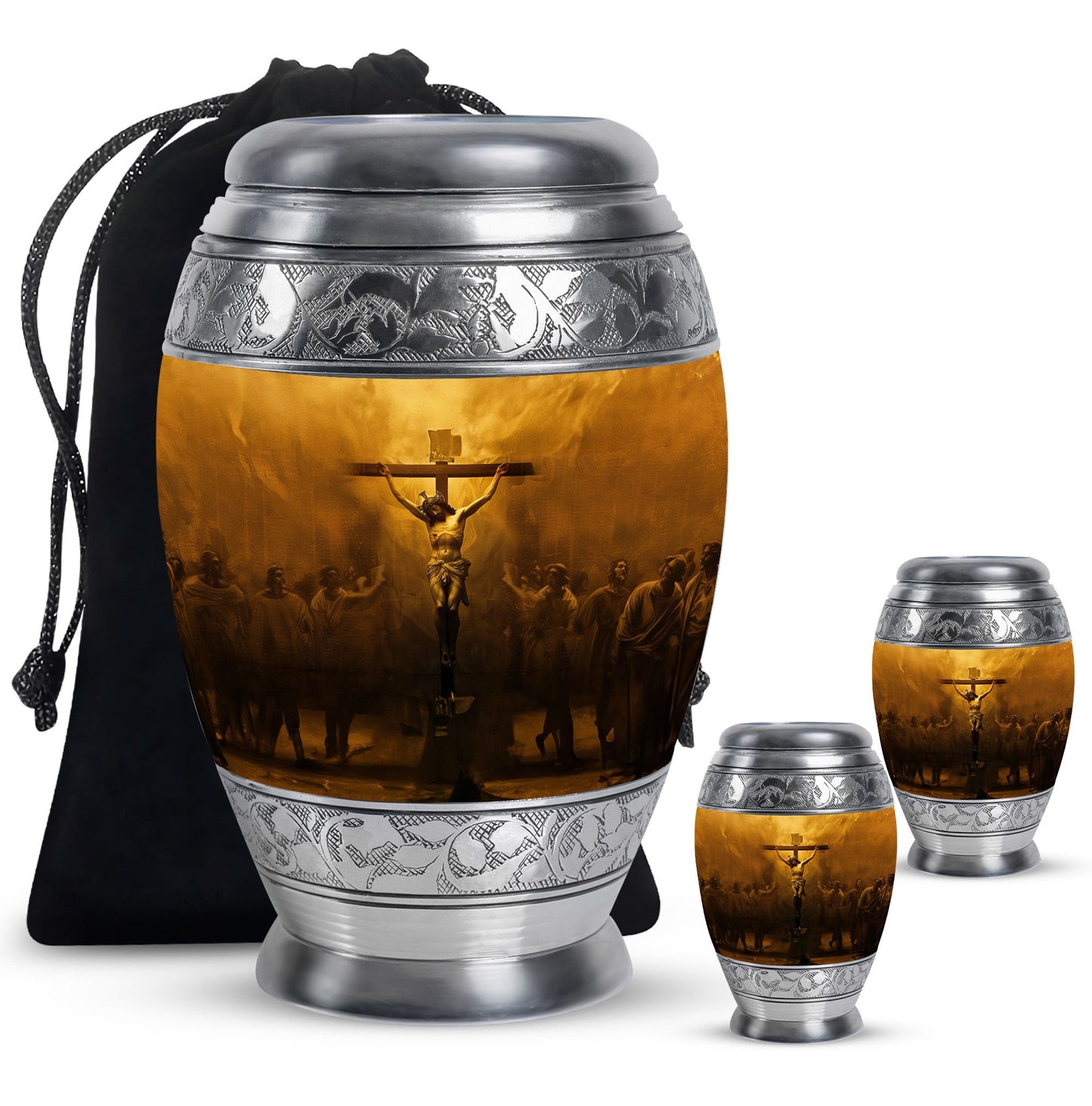 Personalized Religious Cremation Urn for Human Ashes - 10-inch, 200 cu in - Yatskia