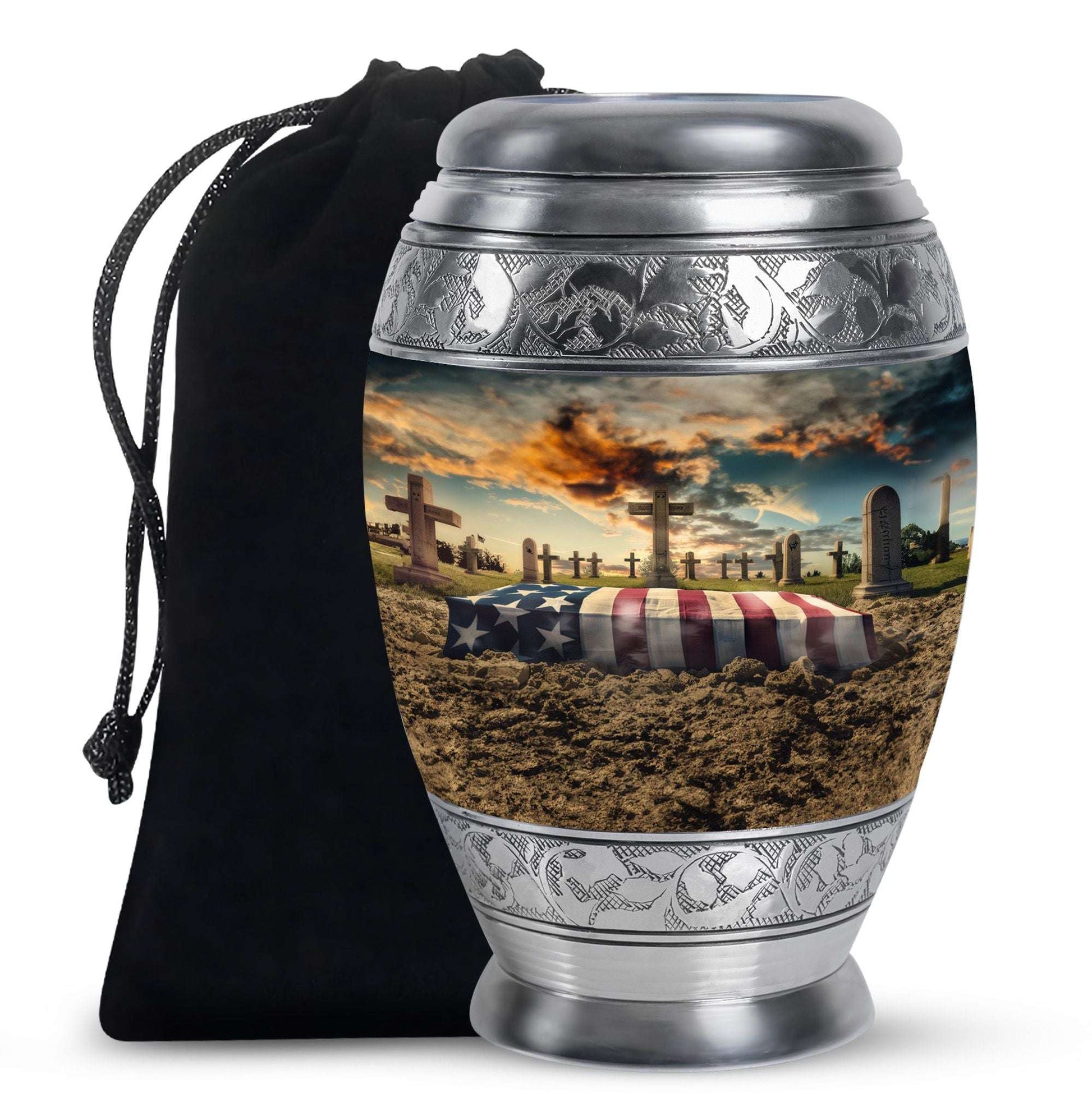 Army Veteran Cremation Urn – Patriotic American Memorial Tribute Urn