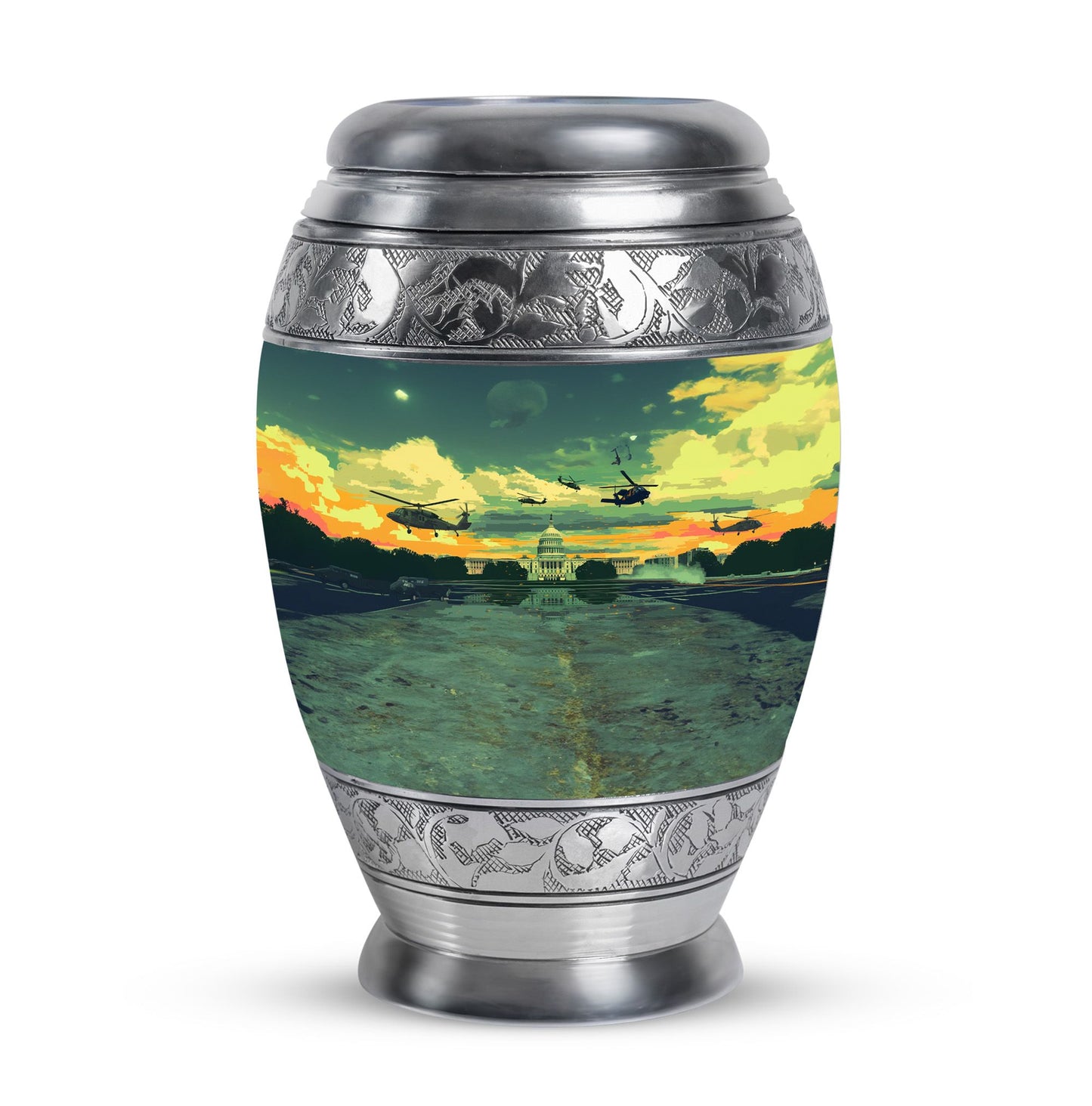 Personalized Military Cremation Urn for Human Ashes - 10-inch, 200 cu in - Yatskia