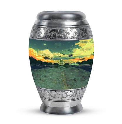 Personalized Military Cremation Urn for Human Ashes - 10-inch, 200 cu in - Yatskia