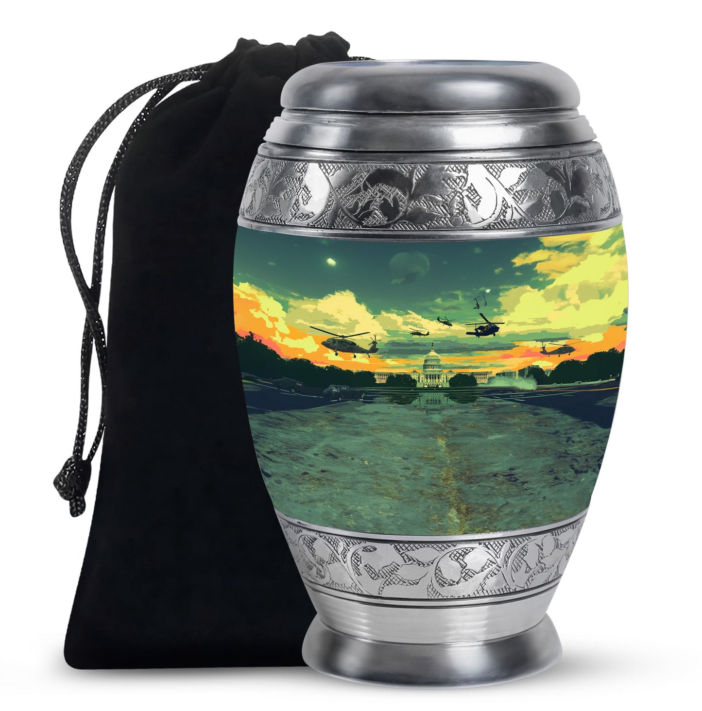 Personalized Military Cremation Urn for Human Ashes - 10-inch, 200 cu in - Yatskia