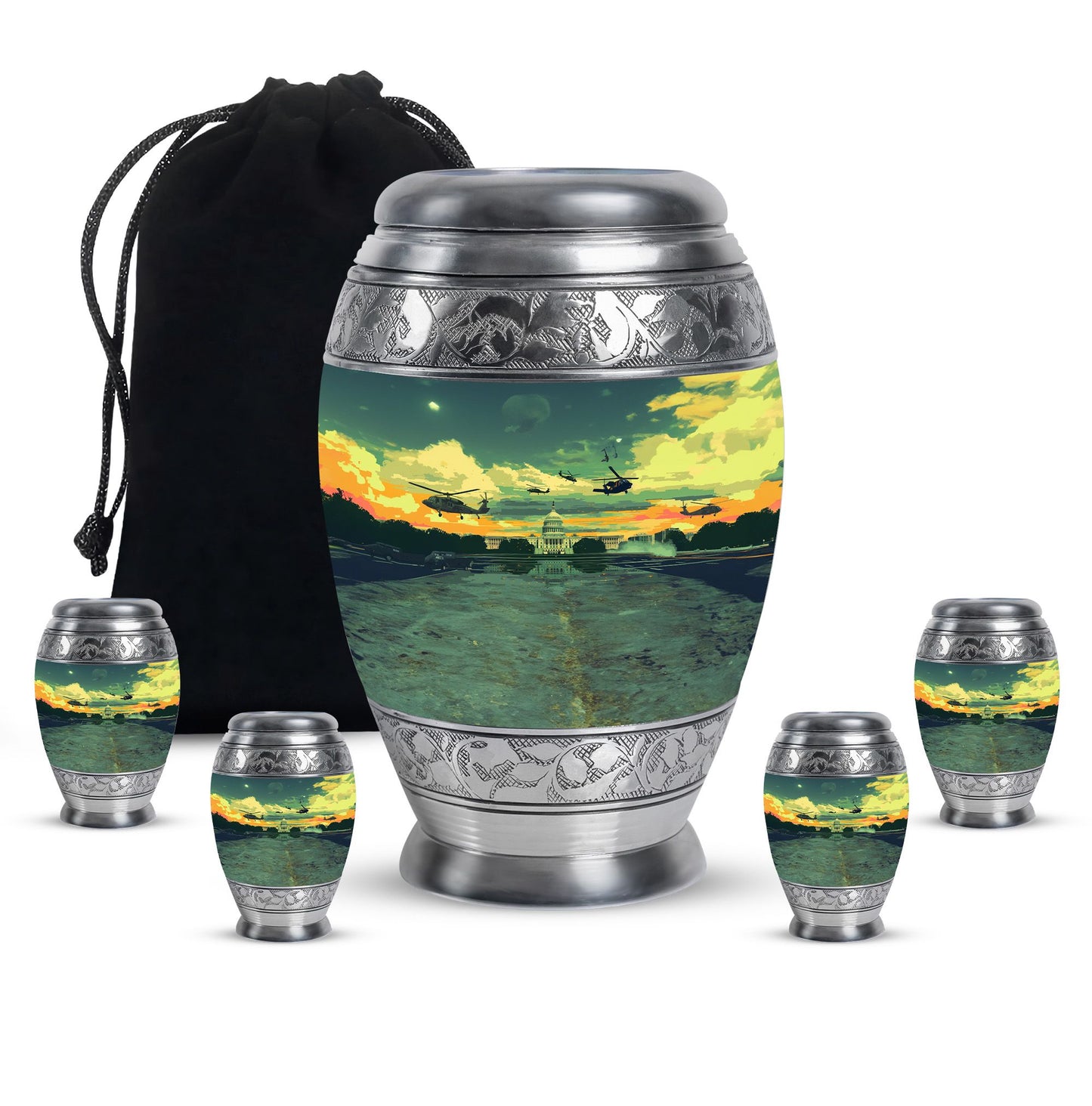 Personalized Military Cremation Urn for Human Ashes - 10-inch, 200 cu in - Yatskia