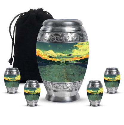 Personalized Military Cremation Urn for Human Ashes - 10-inch, 200 cu in - Yatskia