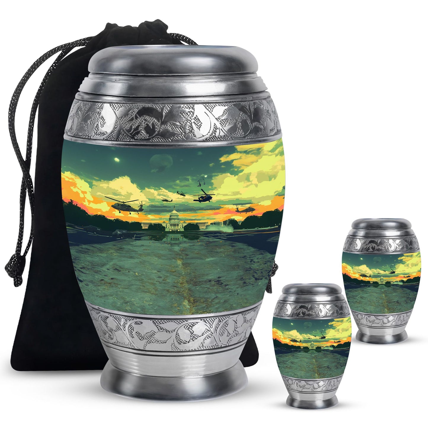 Personalized Military Cremation Urn for Human Ashes - 10-inch, 200 cu in - Yatskia