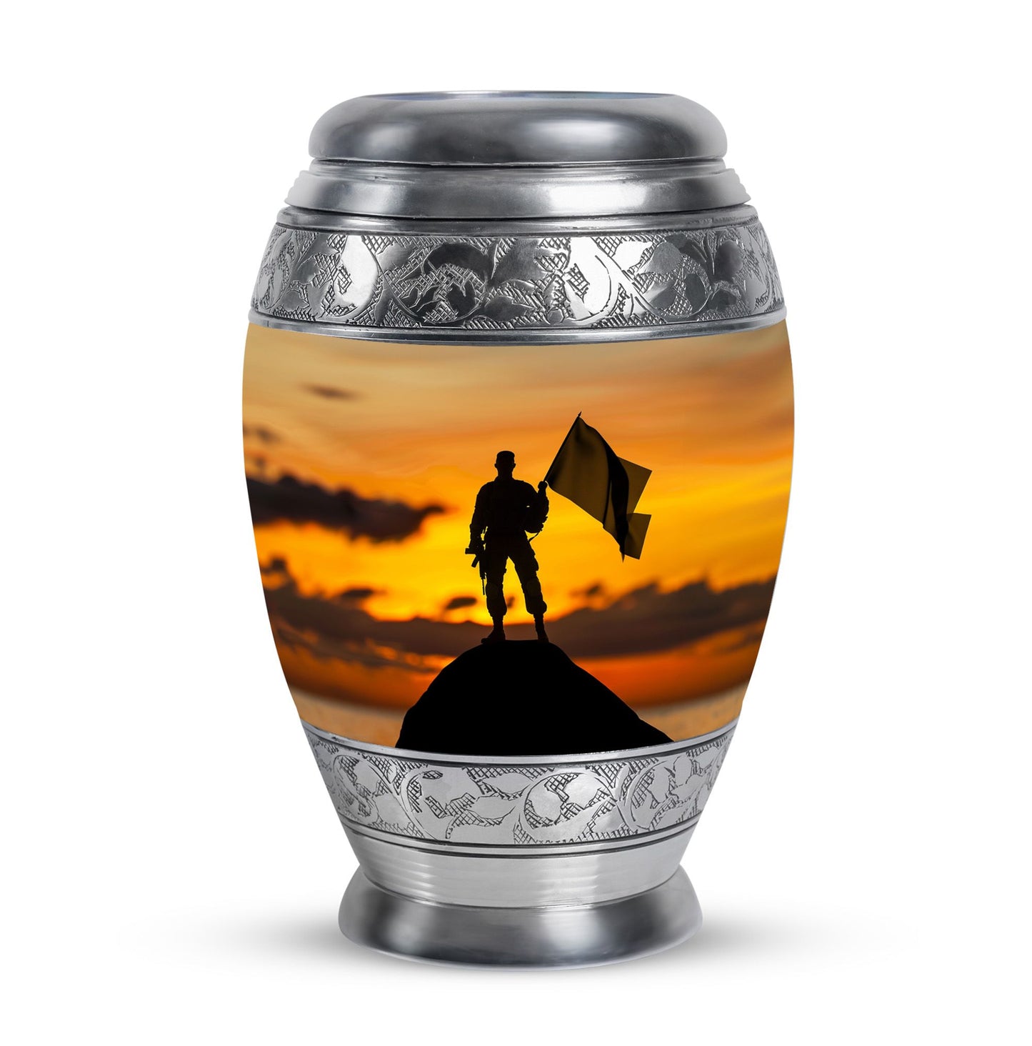 Personalized Military Cremation Urn for Human Ashes - 10-inch, 200 cu in - Yatskia