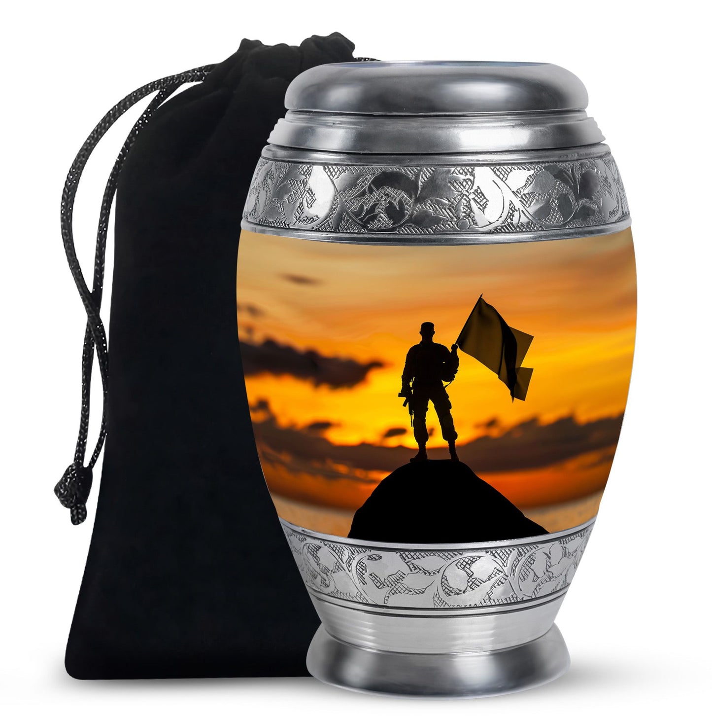 Personalized Military Cremation Urn for Human Ashes - 10-inch, 200 cu in - Yatskia