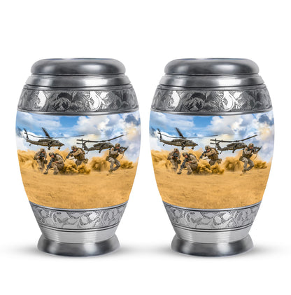 Personalized Military Keepsake Urn for Human Ashes - 10-inch, 200 cu in - Yatskia