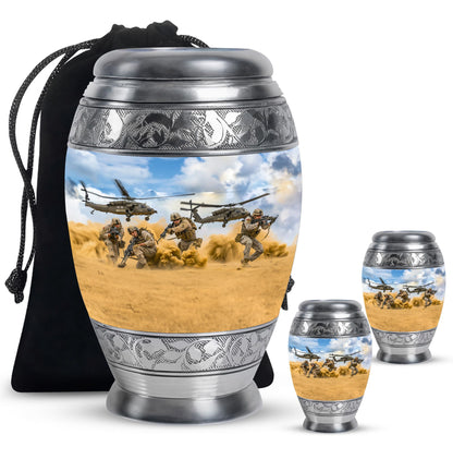 Personalized Military Keepsake Urn for Human Ashes - 10-inch, 200 cu in - Yatskia