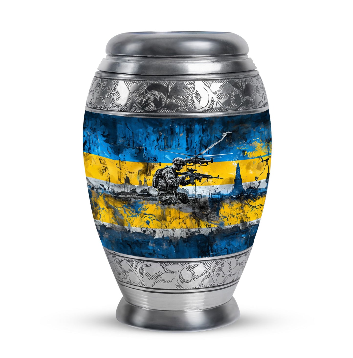 Personalized Military Cremation Urn for Human Ashes - 10-inch, 200 cu in - Yatskia