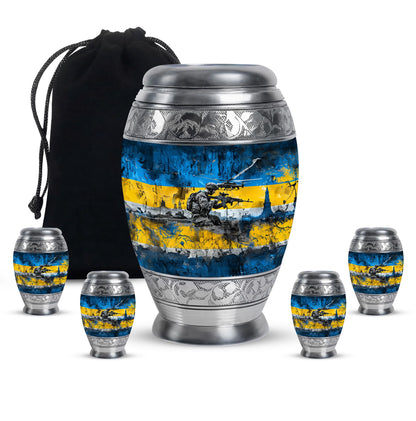 Personalized Military Cremation Urn for Human Ashes - 10-inch, 200 cu in - Yatskia