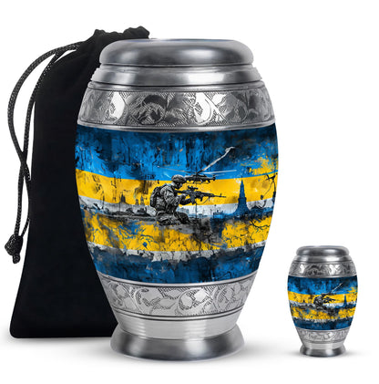 Personalized Military Cremation Urn for Human Ashes - 10-inch, 200 cu in - Yatskia