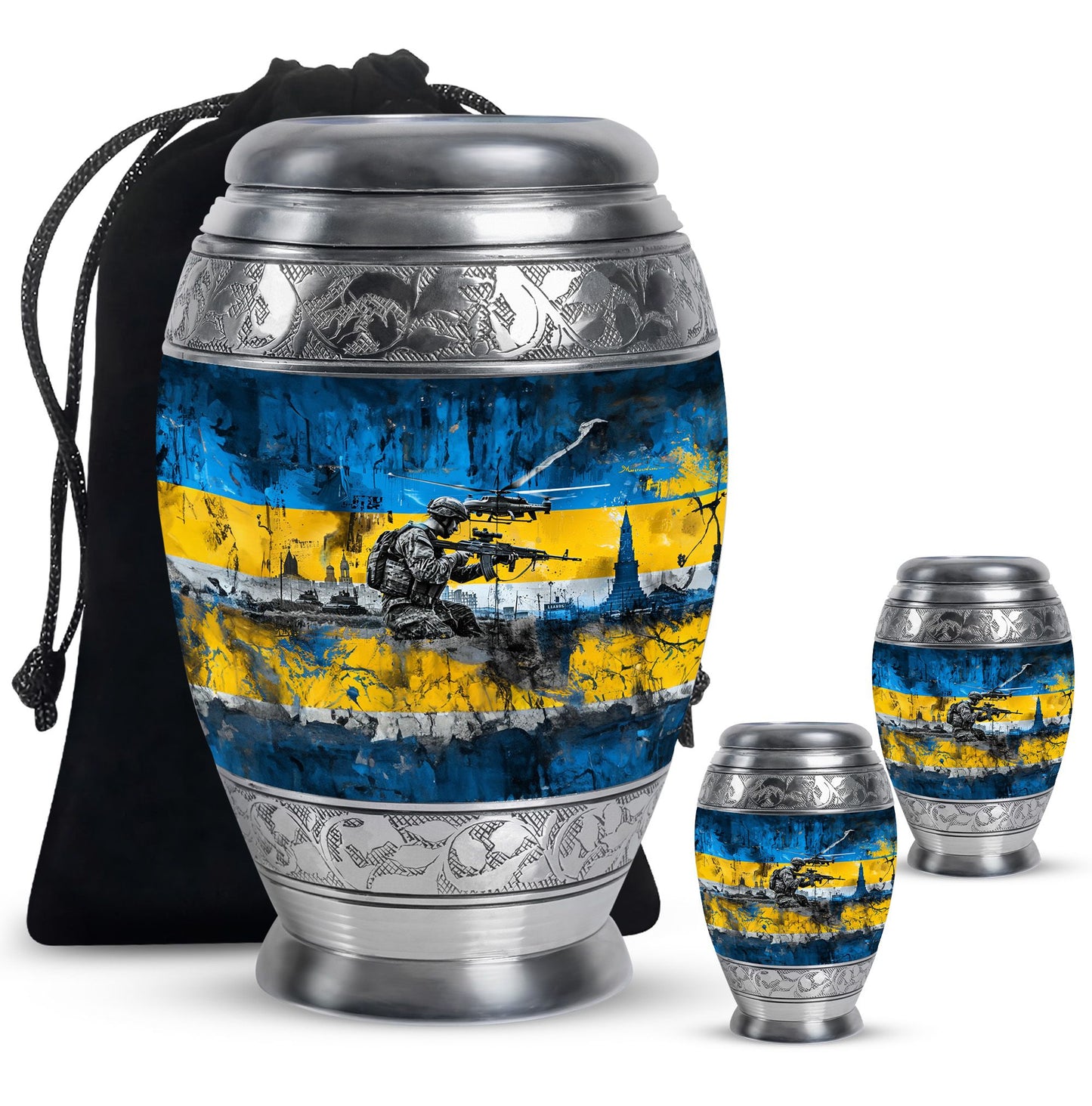 Personalized Military Cremation Urn for Human Ashes - 10-inch, 200 cu in - Yatskia