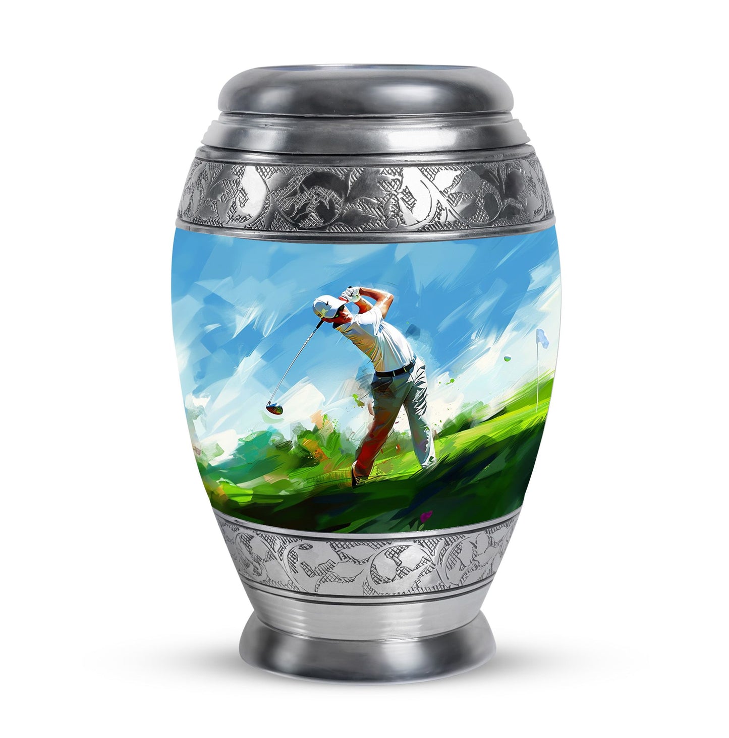 Personalized Golf Keepsake Urn for Human Ashes - 10-inch, 200 cu in - Yatskia