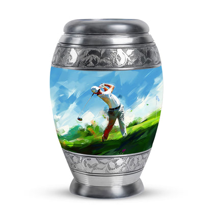 Personalized Golf Keepsake Urn for Human Ashes - 10-inch, 200 cu in - Yatskia