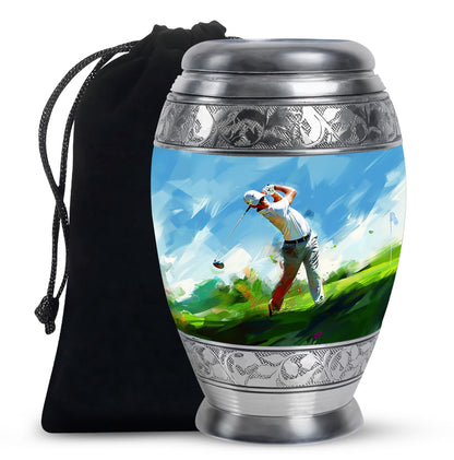 Personalized Golf Keepsake Urn for Human Ashes - 10-inch, 200 cu in - Yatskia
