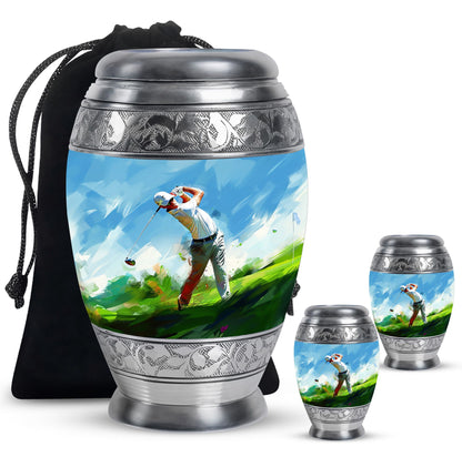 Personalized Golf Keepsake Urn for Human Ashes - 10-inch, 200 cu in - Yatskia