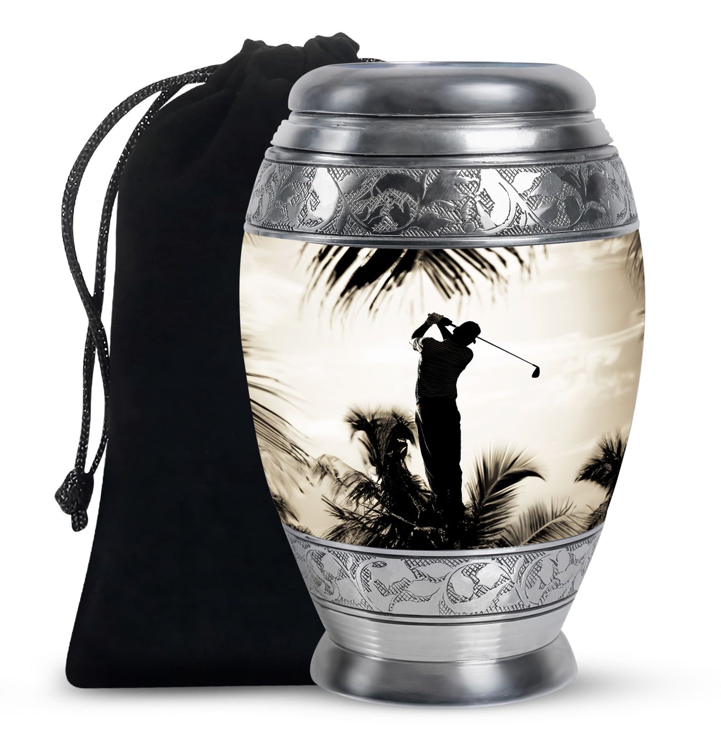 Personalized Golf Keepsake Urn for Human Ashes - 10-inch, 200 cu in - Yatskia