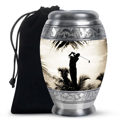 Personalized Golf Keepsake Urn for Human Ashes - 10-inch, 200 cu in - Yatskia
