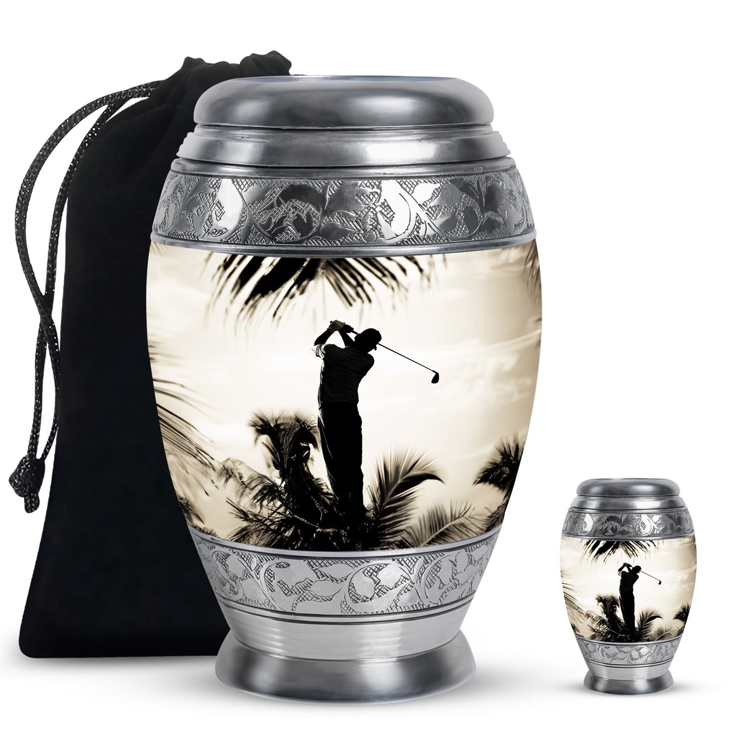 Personalized Golf Keepsake Urn for Human Ashes - 10-inch, 200 cu in - Yatskia