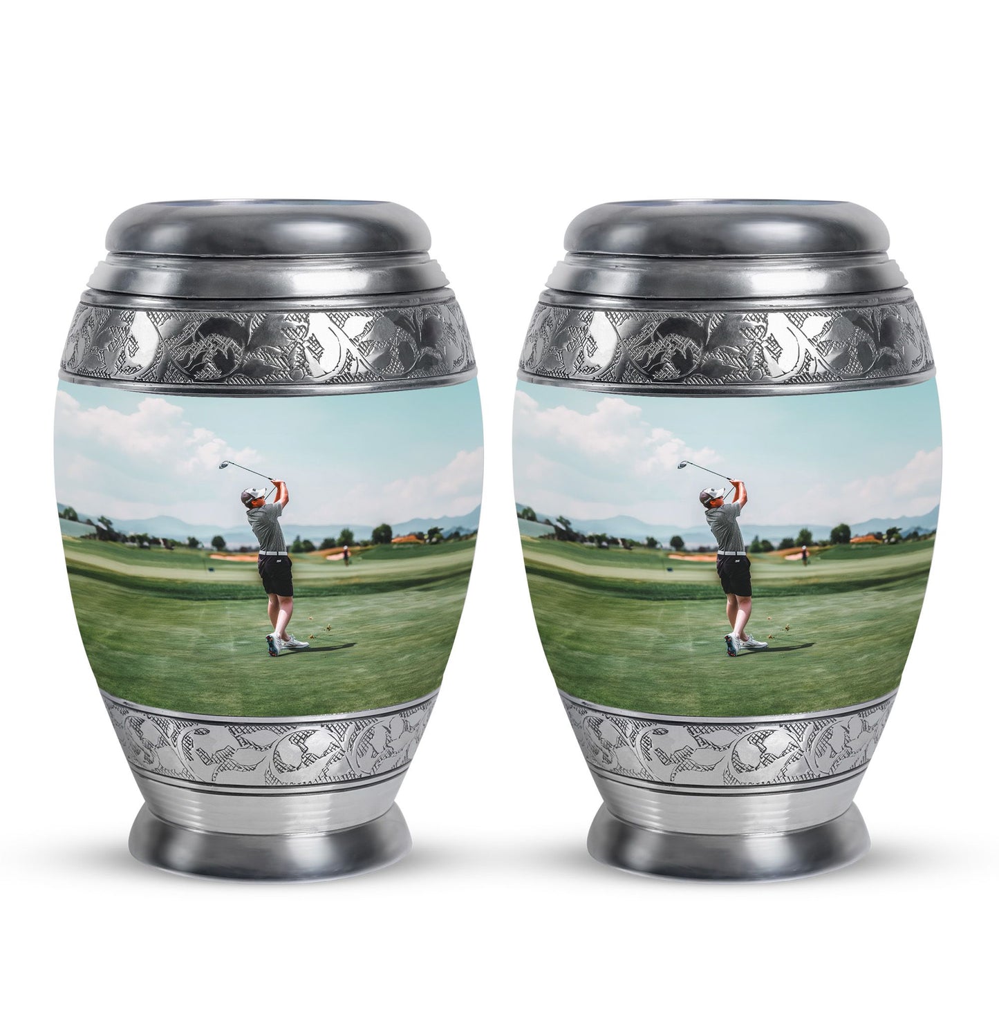 Personalized Golf Memorial Urn for Human Ashes - 10-inch, 200 cu in - Yatskia