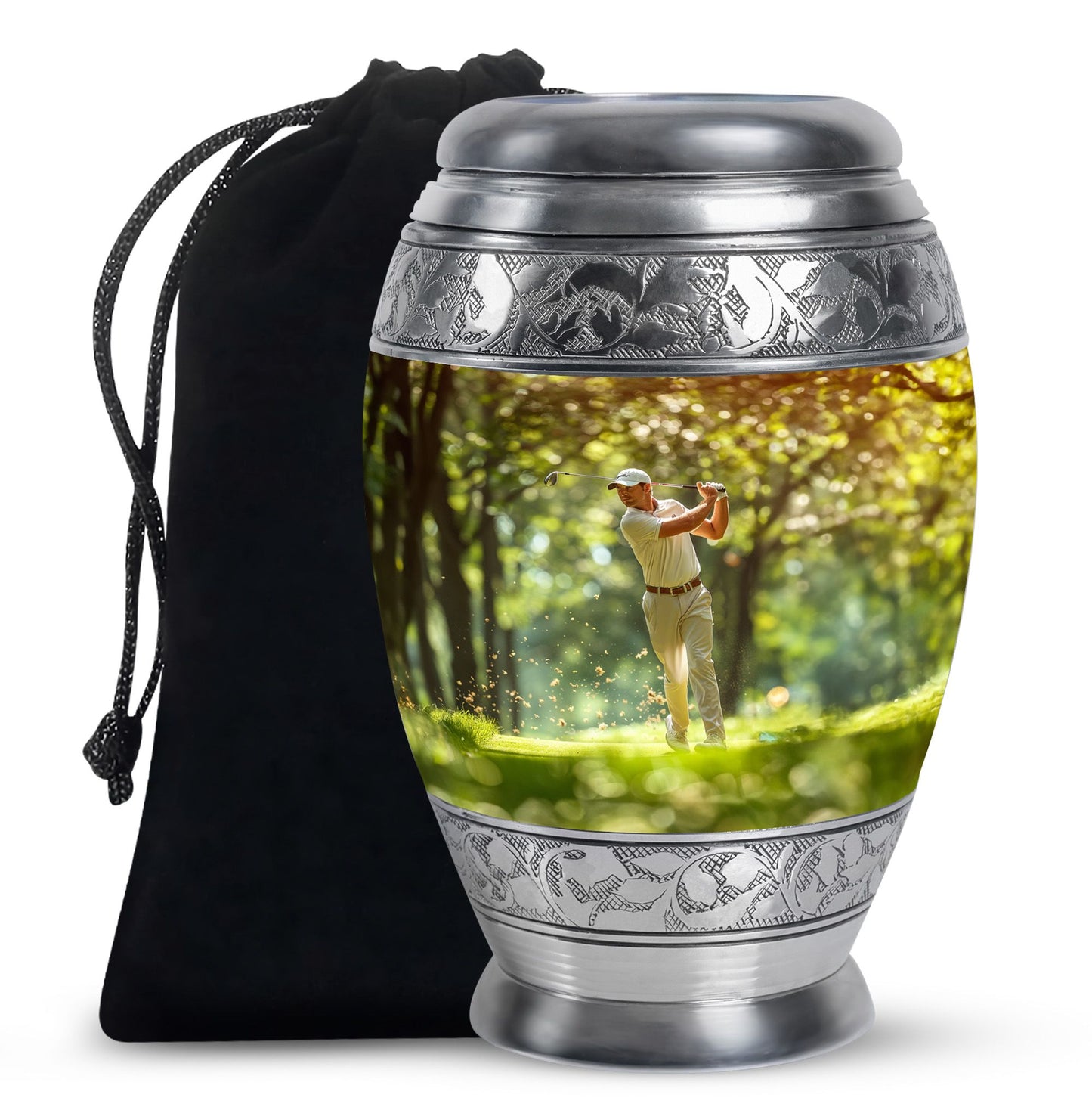 Personalized Golf Cremation Urn for Adult - 10-inch, 200 cu in - Yatskia