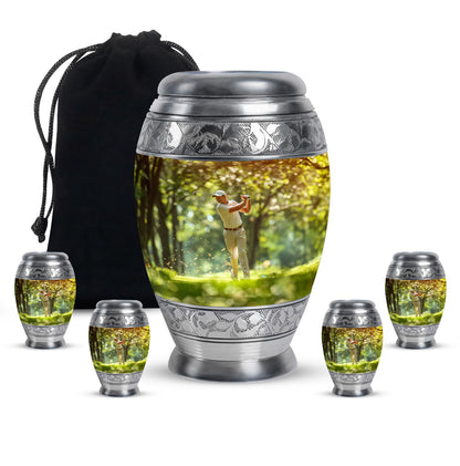Personalized Golf Cremation Urn for Adult - 10-inch, 200 cu in - Yatskia