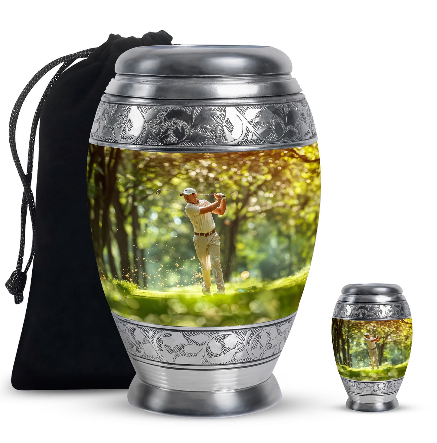 Personalized Golf Cremation Urn for Adult - 10-inch, 200 cu in - Yatskia