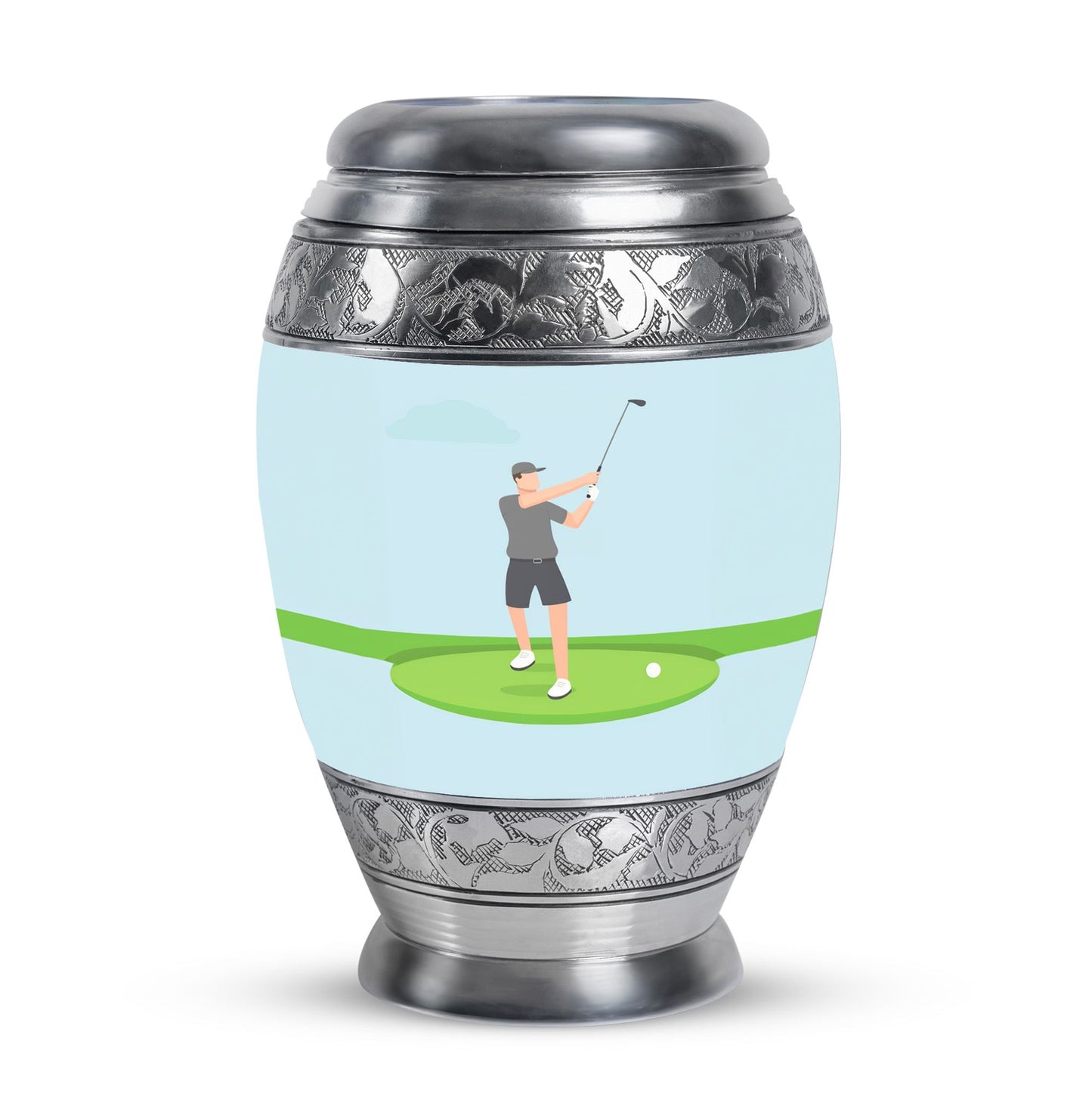 Personalized Golf Cremation Urn for Human Ashes - 10-inch, 200 cu in - Yatskia