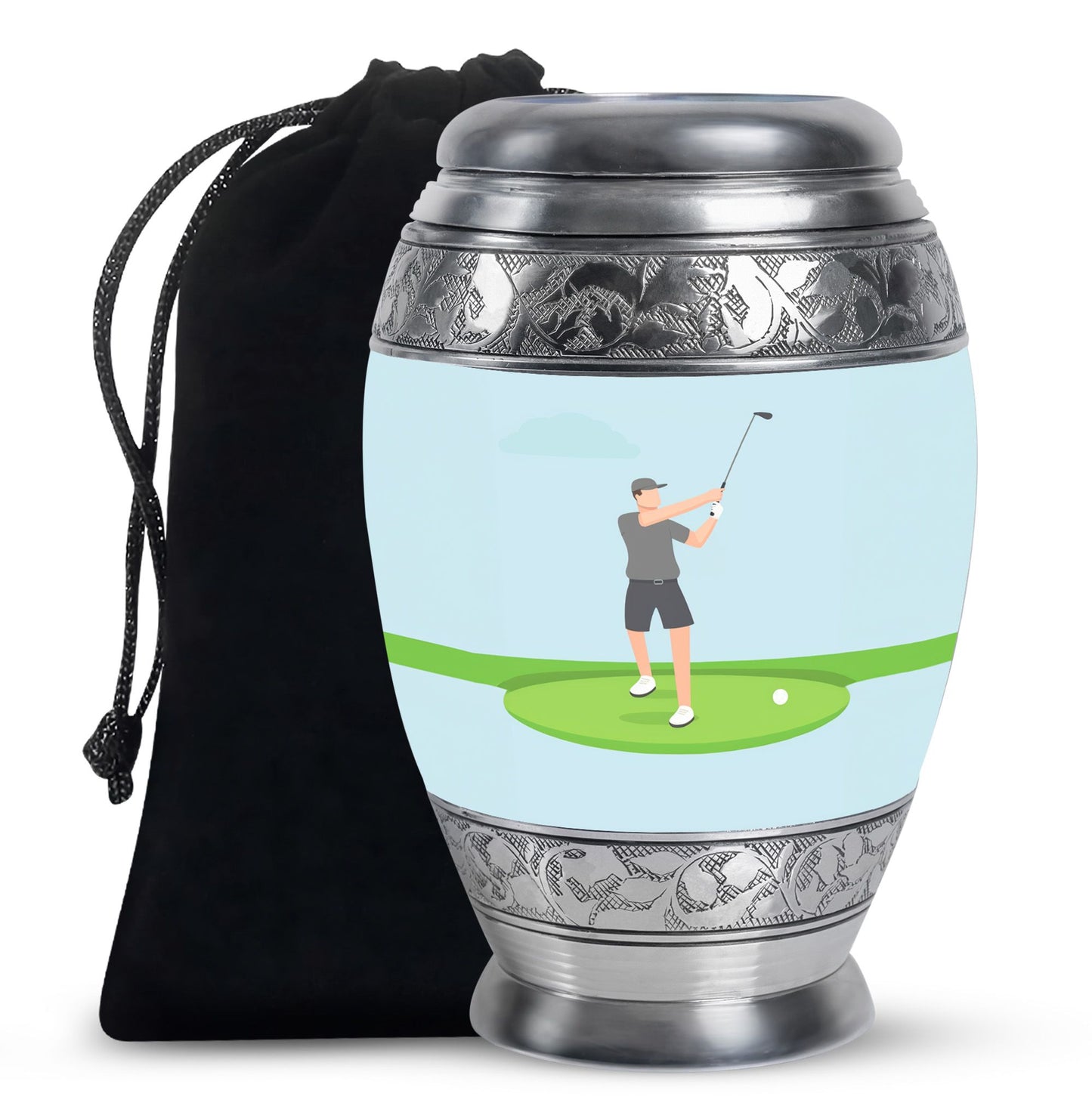 Personalized Golf Cremation Urn for Human Ashes - 10-inch, 200 cu in - Yatskia