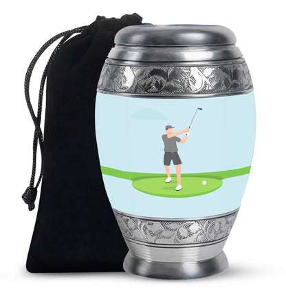 Personalized Golf Cremation Urn for Human Ashes - 10-inch, 200 cu in - Yatskia