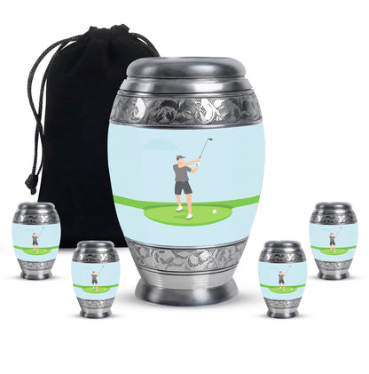 Personalized Golf Cremation Urn for Human Ashes - 10-inch, 200 cu in - Yatskia