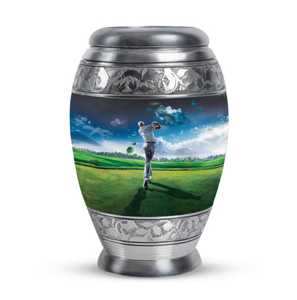 Personalized Golf Keepsake Urn for Women - 10-inch, 200 cu in - Yatskia