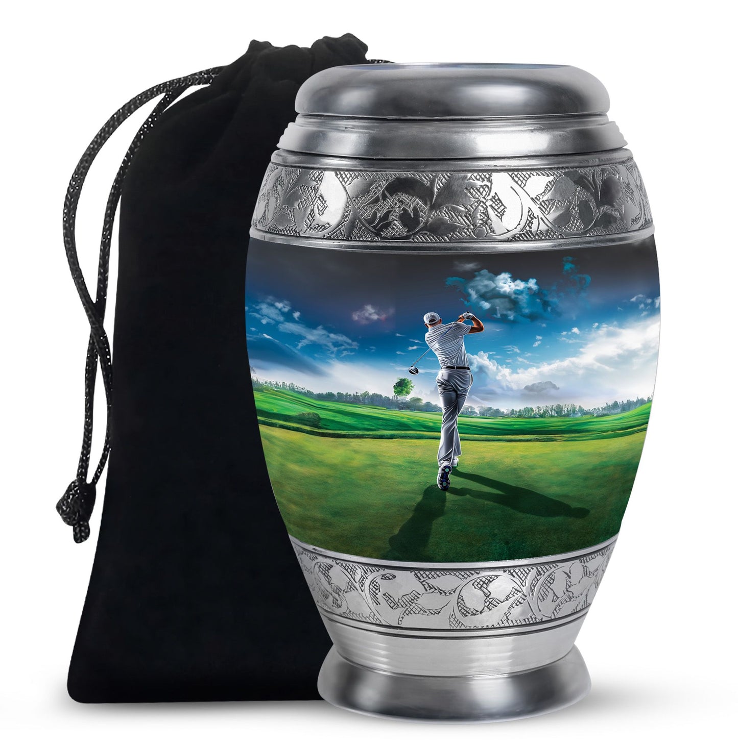 Personalized Golf Keepsake Urn for Women - 10-inch, 200 cu in - Yatskia