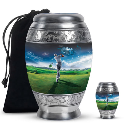 Personalized Golf Keepsake Urn for Women - 10-inch, 200 cu in - Yatskia
