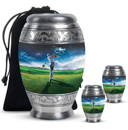 Personalized Golf Keepsake Urn for Women - 10-inch, 200 cu in - Yatskia