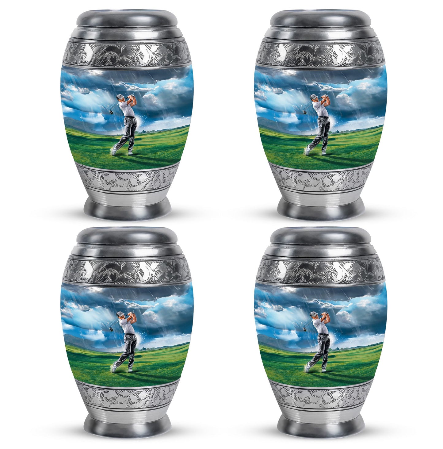 Personalized Golf Cremation Urn for Adult Male - 10-inch, 200 cu in - Yatskia