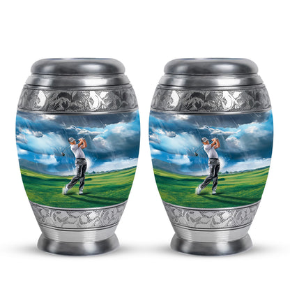 Personalized Golf Cremation Urn for Adult Male - 10-inch, 200 cu in - Yatskia