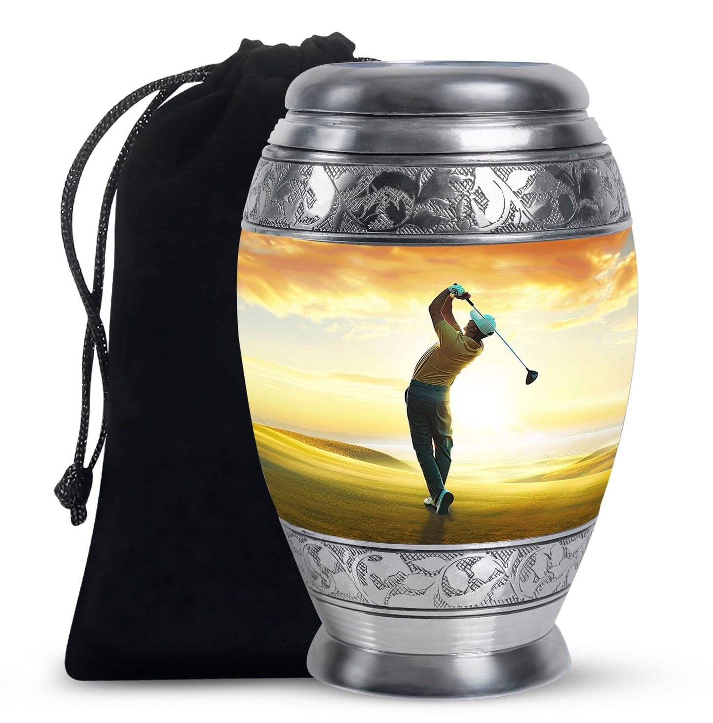 Personalized Golf Memorial Urn for Human Ashes - 10-inch, 200 cu in - Yatskia