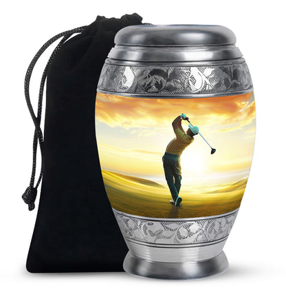 Personalized Golf Memorial Urn for Human Ashes - 10-inch, 200 cu in - Yatskia