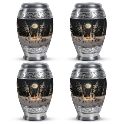 White Personalized Galaxy Cremation Urn for Human Ashes - 10-inch, 200 cu in - Yatskia