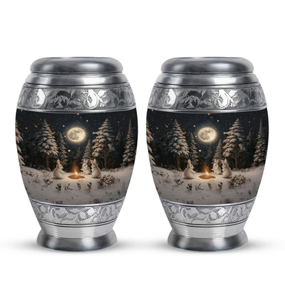 White Personalized Galaxy Cremation Urn for Human Ashes - 10-inch, 200 cu in - Yatskia