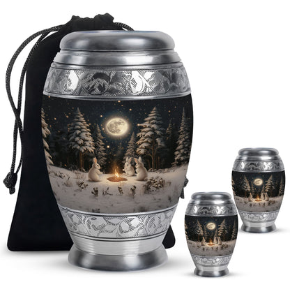 White Personalized Galaxy Cremation Urn for Human Ashes - 10-inch, 200 cu in - Yatskia